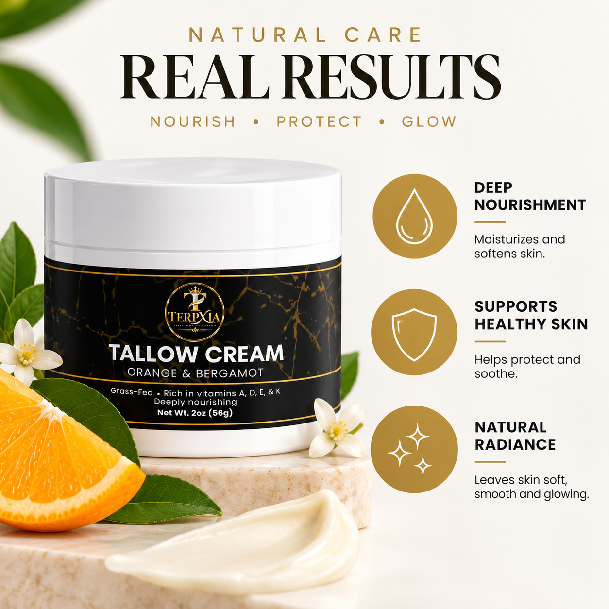 Tallow Cream - Orange & Bergamot