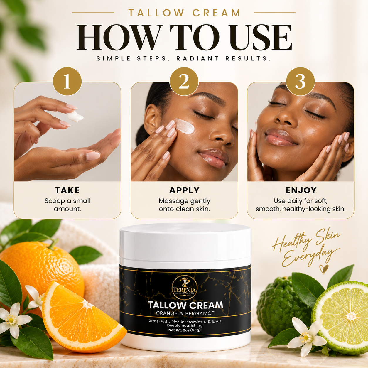Tallow Cream - Orange & Bergamot